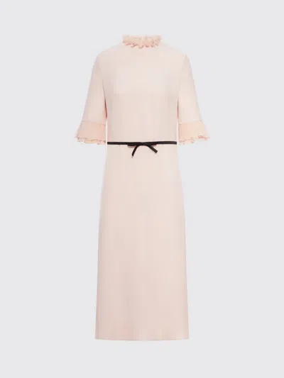 Valentino Ruffled-sleeves Maxi Dress In Pink