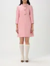 Valentino Women Wool And Silk Short Dress In Pink