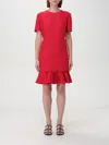 Valentino Kurzes Crepe Couture Kleid Frau Rot 38 In Rot