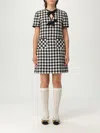 Valentino Embroidered Damier Light Tweed Short Dress