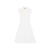 Valentino Broderie Anglaise-trimmed Cotton-poplin Midi Dress In White