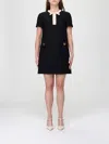 Valentino Silk And Wool Blend Short Sleeve Dress In Black