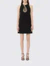Valentino Garavani Rhinestone Snake Embroidery Crepe Couture Short Dress In Black