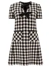 Valentino Embroidered Damier Light Tweed Short Dress