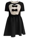 Valentino Double-bow Mini Dress In Wool