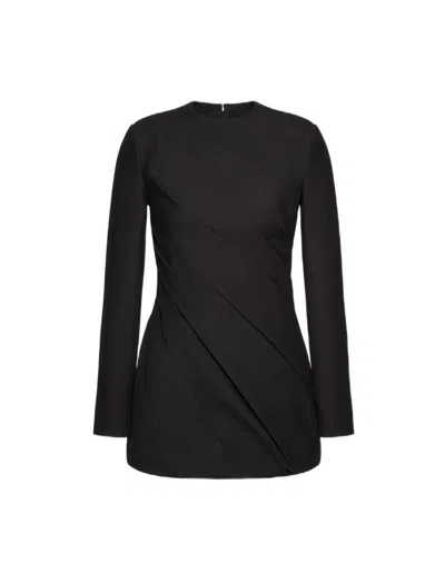Valentino Crêpe Couture Short Dress In Black
