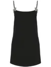 Valentino Bow-detail Crystal-embellished Minidress In Nero/silver