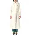 Valentino Mantel Aus Drill Double Frau Elfenbein 50 In White