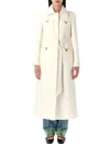 Valentino Womens Brand-hardware Single-breasted Wool-blend Long Coat Avorio In Ivory