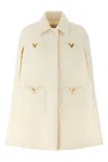 Valentino Drill Hood Capes White In Neutral