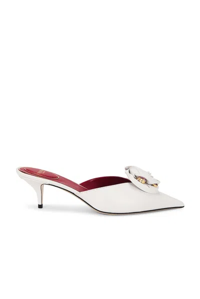 Valentino Garavani Drip Rose Kidskin Mule With Crystals 55mm Woman White 38.5