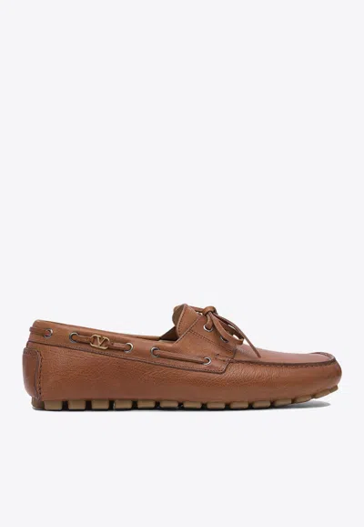VALENTINO GARAVANI DRIVER FASTAWAY LACE-UP LOAFERS