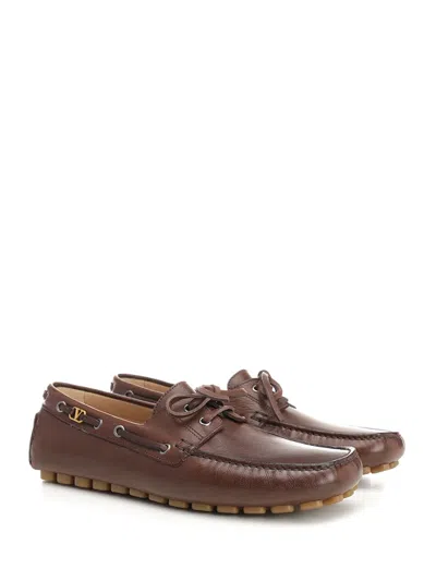 Valentino Garavani Driver Fastaway Loafer In Brown