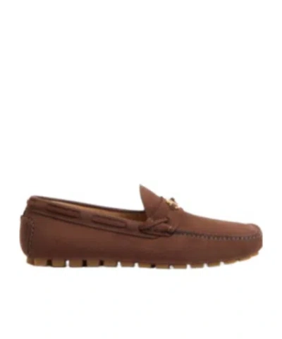 Valentino Garavani Mocassino Driver Fastaway In Cervo Suede In Brown