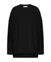 Valentino Drop-shoulder Virgin-wool Jumper In Black
