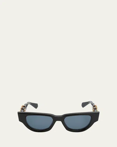 Valentino Due Acetate & Titanium Cat-eye Sunglasses In Black