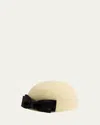 Valentino Bow-embellished Cloche Hat In Neutral