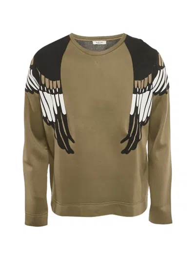 Pre-owned Valentino Eagle-appliqué Sweatshirt In Green