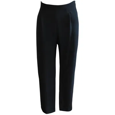 Pre-owned Valentino Early 1990s  High Waisted Black Wool Pants (s)