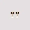 Valentino Garavani Oval Earrings With Swarovski Pearl In Gold