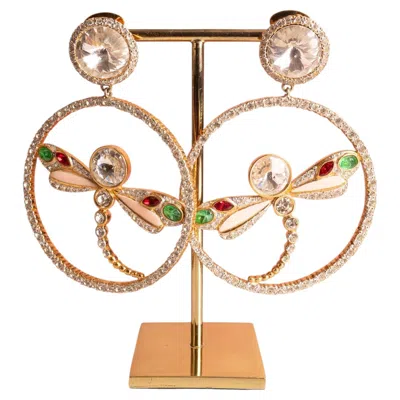 Pre-owned Valentino Garavani Valentino Earrings 'dragonfly' By  Haute Couture Circa 1990 In Multiple