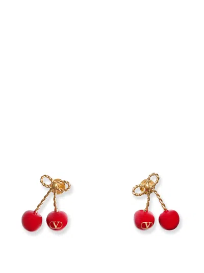 Valentino Garavani Chez Valentino Cherryfic Drop Earrings In Gold