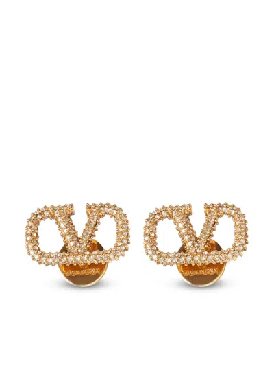 Valentino Garavani Valentino Earrings Vlogo Signature Strass In Gold