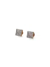 Valentino Square Crystal Stud Earrings In Gold-tone In Metallic