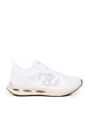 Valentino White Leather And Fabric Vlogo Easyjog Sneakers In Blanco