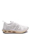 Valentino White Leather And Fabric Vlogo Easyjog Sneakers In Grey