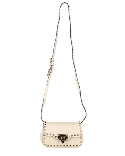 Valentino Garavani Valentino Ecru Leather Mini Rockstud Crossbody (authentic Pre-loved) In Neutral