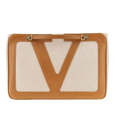 Valentino Garavani Edium 'viva Superstar' Canvas Bag In Brown