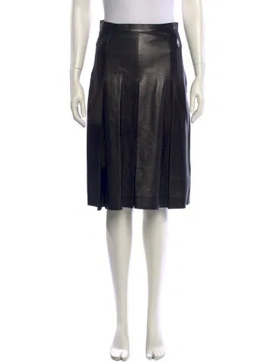 Pre-owned Valentino Eel Skin Knee-length Skirt In Black