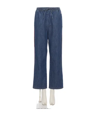 Valentino Elastic Waist Casual Pants In Blue