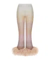 Valentino Gradient-effect Lurex Pants In Nude