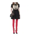 Valentino Double-bow Mini Dress In Wool In Black