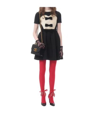 VALENTINO VALENTINO LOGO EMBROIDERED TIGHTS