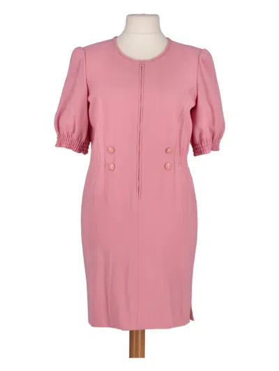 Pre-owned Valentino Elastic-waist Puff-sleeve Dress In Pink