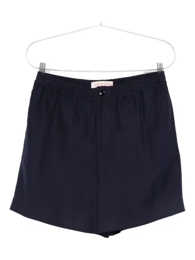Valentino Elastic-waist Shorts In Blue