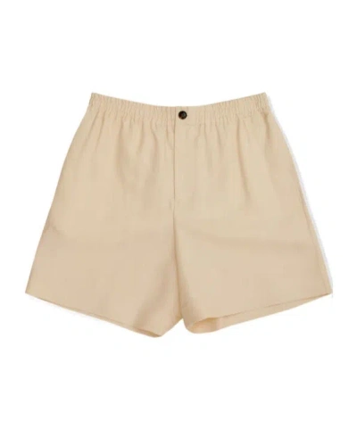 Valentino Elastic-waistband Side-stripe Shorts In Neutral