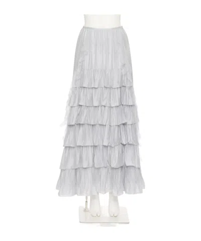 Valentino Elastic Waist Skirt In White