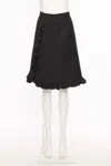 Valentino A-line Midi Skirt Ruffle Detail In Black
