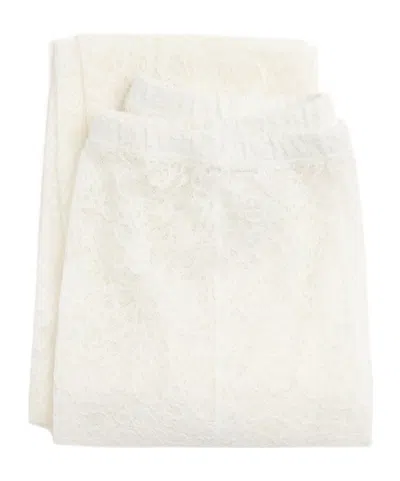 VALENTINO VALENTINO LOGO WAISTBAND LACE DETAILED TIGHTS