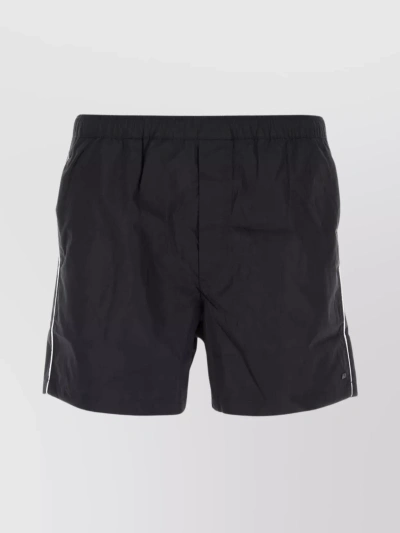 Valentino Elastic Waistband Nylon Swim Shorts In Black