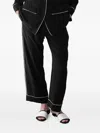 Valentino Elastic-waistband Piped Trousers In Black