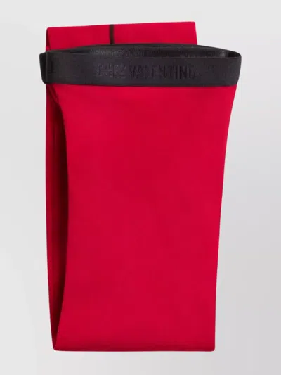 Valentino Elastic Waistband Socks Contrast Trim In Red