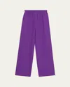 Valentino Elastic Wide Leg Trousers In Purple