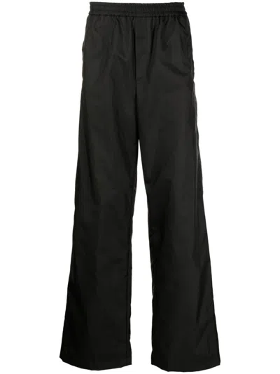 Valentino Elasticated-waist Straight-leg Trousers In Black