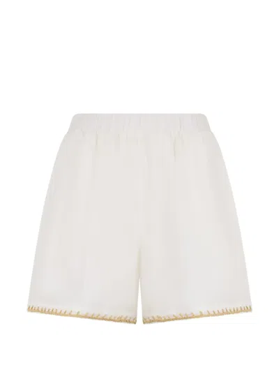 Valentino Elasticated-waistband Shorts In White