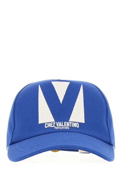 VALENTINO GARAVANI ELECTRIC BLUE COTTON BASEBALL CAP